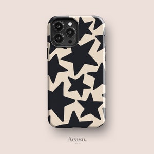 WONKY STARS Phone Case | Retro Stars iPhone Case for iPhone 14 Case, iPhone 13 Pro, iPhone 12 Pro, iPhone 11, More Models | Cream, Boho Chic