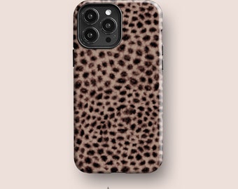 Ash Leopard Case for iPhone 14 Pro, iPhone 13, iPhone 12, iPhone 11 and More Models - Abstract Tortoise Shell Case in Beige