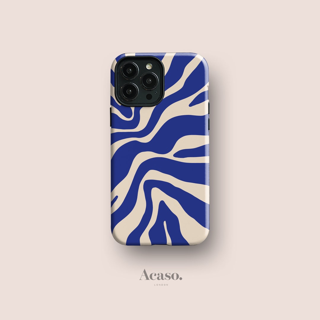 Blue Zebra Phone Cases for iPhone 15, iPhone 14 Pro Max, iPhone 13