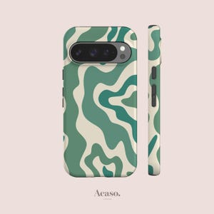 Abstract Wavy Green Phone Case for Pixel 10, 9, 8, 7 & 6