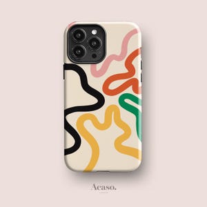 Organic Lines Case for iPhone 16 Pro, iPhone 15, iPhone 13 Pro, iPhone 12, iPhone 11 & More Original Line Art Phone Cases