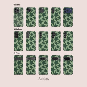 Green Stars Phone Case for iPhone 14 Case, iPhone 13 Pro Max, iPhone 12, iPhone 11, More Models | Green, Mint, Boho Chic image 2