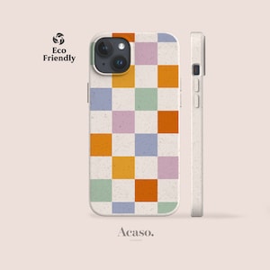 Aesthetic Checkers Eco Phone Case for iPhone 15, iPhone 14 Plus, iPhone 13 Mini, iPhone 11 and More - Bio Plastic Free Cases by Acaso