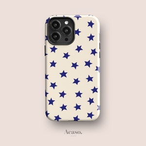 Capa Blue Stars para iPhone 16 Pro Max, iPhone 15 Pro, iPhone 14+, iPhone 13 Mini, iPhone 11 e mais capas de celular