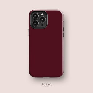 Plum Red Case for iPhone 16, iPhone 15 Pro, Cases for Galaxy S24, Google Pixel 9 & More Solid Colour Phone Cases