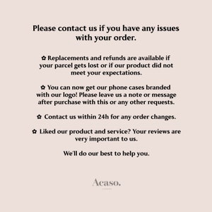 a sign that says please contact if you have issues with your order