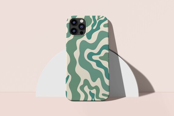Abstract Wavy Green Phone Case Iphone 13 Case Iphone 12 Etsy