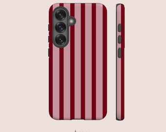 Maroon Stripes Case for Galaxy S25, Galaxy S24 Plus, Galaxy S23 Ultra, Galaxy S22, Galaxy S21 & More Cases for Samsung Devices