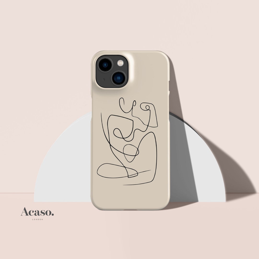 LINE ART Phone Case for Iphone, for Samsung and Google Pixel, All Models  Feminism, Nude Lady, Minimal Female Body, Boho, Beige -  Norway