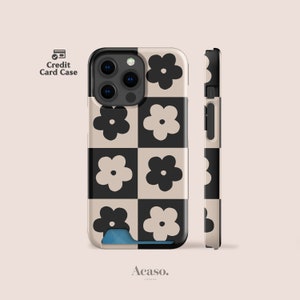 Estuche para tarjetas Flower Power para iPhone 16, iPhone 15, Galaxy S22, Galaxy S21 y más. Fundas para tarjetas de crédito de Acaso London.