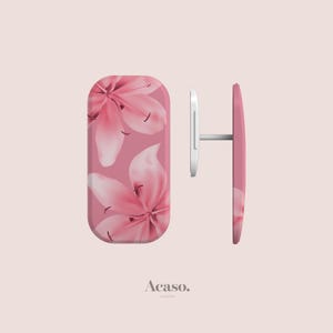 Pink Lily Flower Phone Grip for iPhone and Android & More Sticky Phone Holders