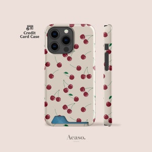 Étui de téléphone avec porte-cartes pour iPhone 15, iPhone 14 et pour Samsung S23 et plus Cherry par Acaso