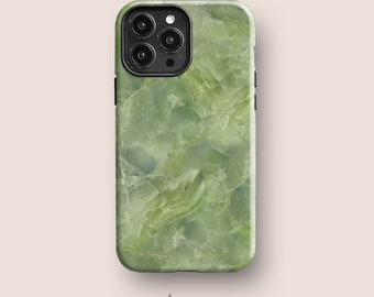 Marble Sage Phone Case | Green iPhone 14 Pro Case, iPhone 11, Samsung S21, Pixel 7, More Models | Marbled Case, Jade Green, Personalised