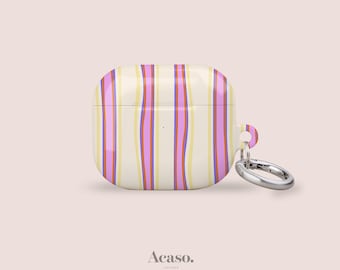 Wonky Summer Stripes AirPods Cover for AirPods 1, 2, 3, 4 & Pro 1, 2, 3
