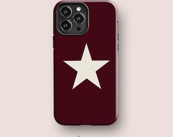 Star Maroon Phone Case: Trendy Protective Cover for iPhone, Galaxy, Pixel