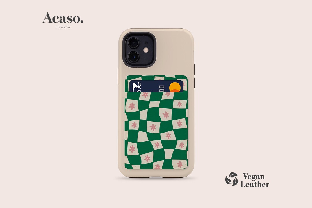 FLOWER CHECKERS Phone Wallet Sticker Wallet, Card Holder, Bio Credit ...