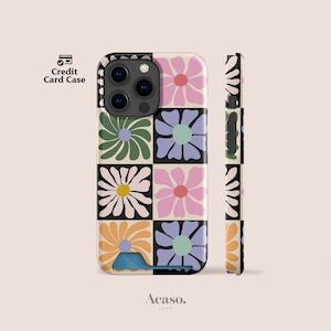 Estuche delgado para tarjetas SUMMER FLOWERS / Funda para iPhone 15, Funda para iPhone 14, Funda para iPhone 13 Pro, Funda para iPhone 12, Tarjetero, Almacenamiento de tarjetas