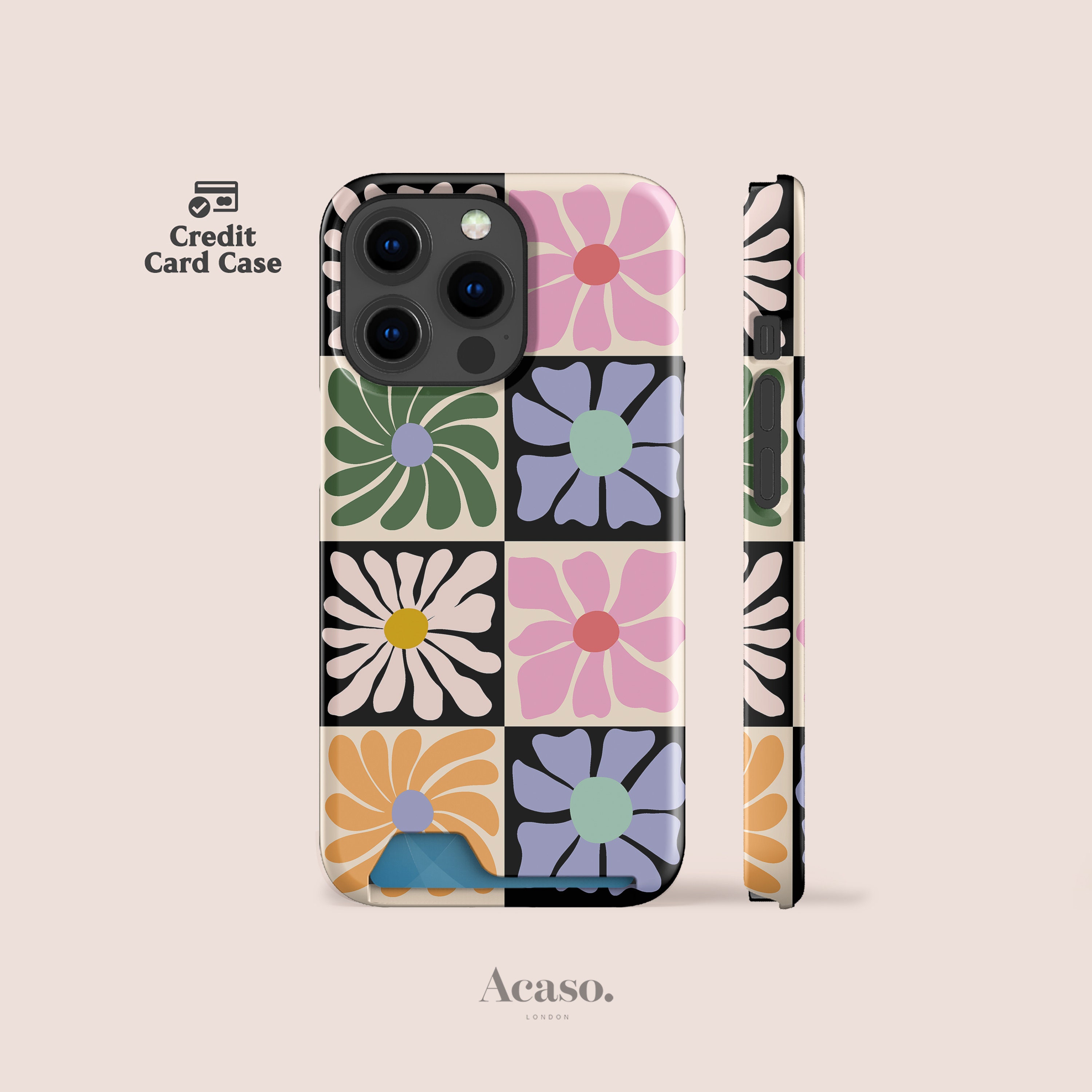 SUMMER FLOWERS Slim Card Case | iPhone 15 Case, iPhone 14 Case, iPhone 13 Pro Case, iPhone 12 Case, Card Holder, Card Storage