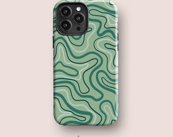 Maya Green Swirl Case for iPhone 17, Galaxy S26, Pixel 10, Protective Phone Cover