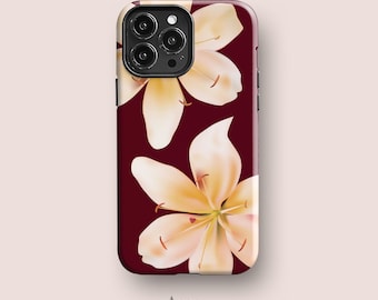Lily Flower Maroon Case for iPhone 17, Galaxy S25, Pixel 10 - More Floral Phone Cases by Acaso