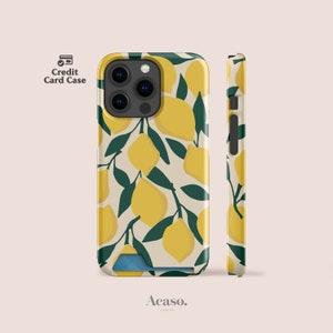 Étui pour téléphone Lemons avec carte de crédit pour iPhone 14, iPhone 13 Pro et pour Samsung S21 et plus