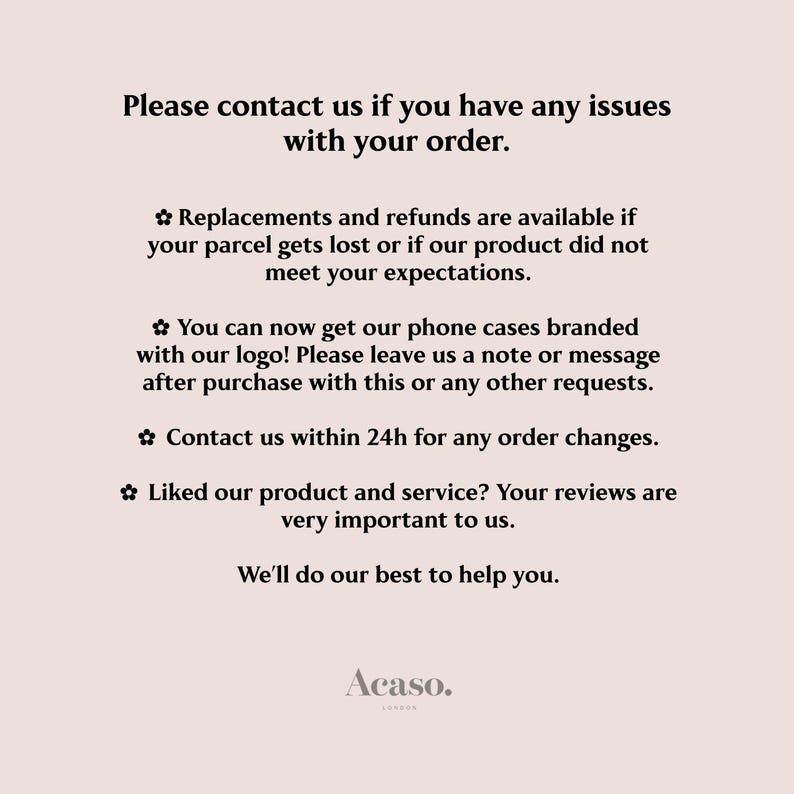 a sign that says please contact if you have issues with your order