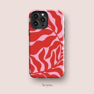 Red Leafy Case for iPhone 16 Pro, iPhone 15, iPhone 14 Plus, iPhone 13, iPhone 12 Pro, iPhone 11 & More Unique Phone Cases
