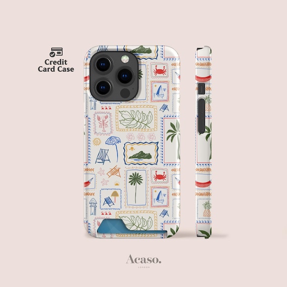 Med Summer Card Holder Case for iPhone 17, 16, 15, 14 & 13 Series Only