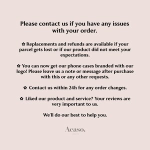 a sign that says please contact us if you have issues with your order
