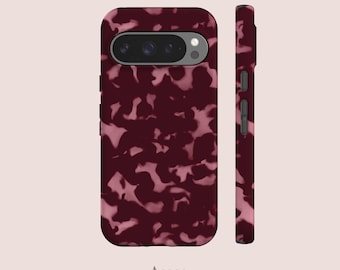 Pink Wavy Tortoise Phone Case for Google Pixel 10, 9, 8, 7, 6 Series