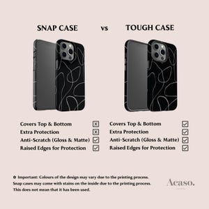 Black Minimal Case for iPhone, for Galaxy, Pixel Series, Line Art, Minimalistic Phone Cases image 5