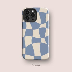 Blassblaue Checker Hülle für iPhone 15, iPhone 14 Pro, iPhone 13, iPhone 12 Pro, iPhone 11 & weitere Aesthetic Cases von Acaso