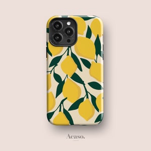 LEMONWORLD Phone Case | iPhone 14 Case, iPhone 13 Case, iPhone 12 Case, iPhone 11 Case, More Models | Lemons, Summer, Fruit, Boho, Yellow