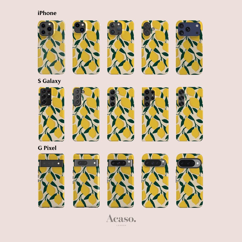 Funda para teléfono con diseño de limones para iPhone 17, Galaxy S25 y Pixel 10 imagen 2