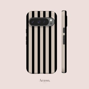 Black Striped Pixel Case for Pixel 9, Pixel 8 Pro Case, Pixel 7, Pixel 6, Pixel 5, Pixel 4a & More Premium Pixel Cases