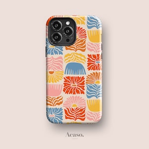 MATISSE FLOWERS Phone Case for iPhone 14 Pro Max, iPhone 13, iPhone 11, iPhone 7, More Models | Abstract, Minimal, Wavy, Multi