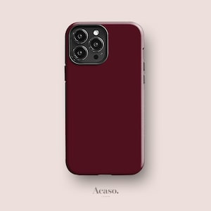 Coque rouge prune pour iPhone 16, iPhone 15 Pro, coques pour Samsung S24, Google Pixel 9 et plus, coques de téléphone de couleur unie