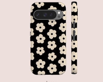 Retro Flowers Pixel Phone Case, Tough Protective Phone Cover