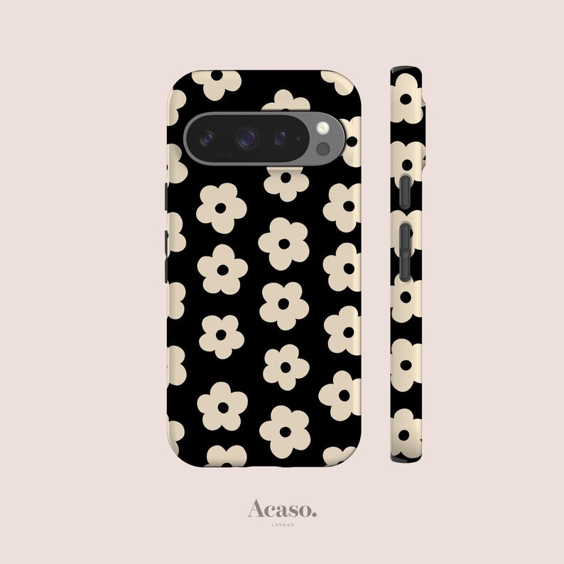 Retro Blommor Pixel Mobilskal, Tåligt Skyddande Mobilskal bild 1