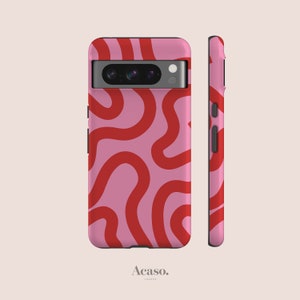 Google Pixel 7 Pink Swirl Phone Case | For Google Pixel 6 Pro Case, Pixel 5 Case, Pixel 4a 4g Case and Pixel 4