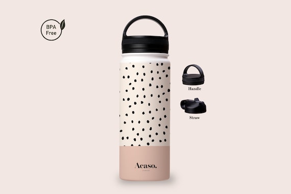 Sports Water Bottle with Clip Easy to Clean Water Bottle for Home Office School Black 530ml, Size: 530 ml