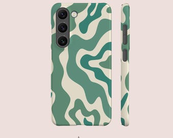 Green Wavy Phone Case for Galaxy S26, S25, S24, S23, S22, S21 Series