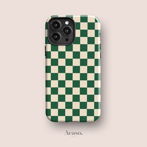 GREEN HOPE Checkered Phone Case for iPhone 13, iPhone 14 Pro Max, iPhone 11 Case, More Models Available, Check Pattern, Trending