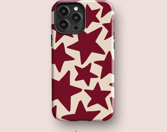 Burgundy Stars Case for iPhone 16 Pro, iPhone 15 Plus, for iPhone 14, iPhone 13 Pro, iPhone 11 & More Premium Phone Cases