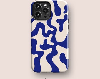 Coque de portable bleue esthétique pour iPhone 13 Pro, iPhone 13 Mini, iPhone 12, iPhone 11 et modèles plus en bleu Klein