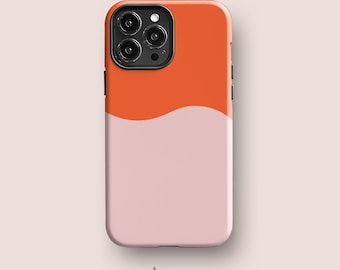 Pink Wave Case for iPhone 15 Pro, iPhone 14 Pro Case, iPhone 13 Case, iPhone 11 Case & More Minimal, Geometric Phone Cases