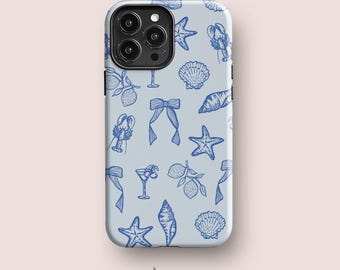 Girly Summer Case for iPhone 16, iPhone 15 Pro, iPhone 14, iPhone 13 Mini, iPhone 12 & More Coastal Girl Phone Cases