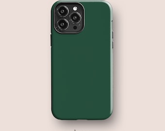 Forest Green Phone Case for iPhone 15 Pro, iPhone 14 Pro, iPhone 13 Mini, iPhone 11 and More Models