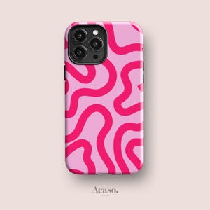 Hot Pink Swirls Phone Case for iPhone 15 - iPhone 14 Case, iPhone 13 Case, iPhone 11 Case, iPhone SE 2 Case and More by Acaso