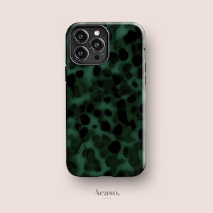 Dark Green Tortoise Phone Case for iPhone 15 Pro, iPhone 14, iPhone 13, iPhone 12 & More Animal Print Cases